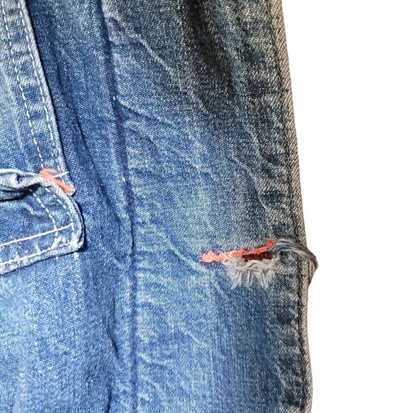 Vintage Big Mac Chore Coat Denim Jean Jacket Blanket Lined Union Made Distressed - Picture 6 of 11